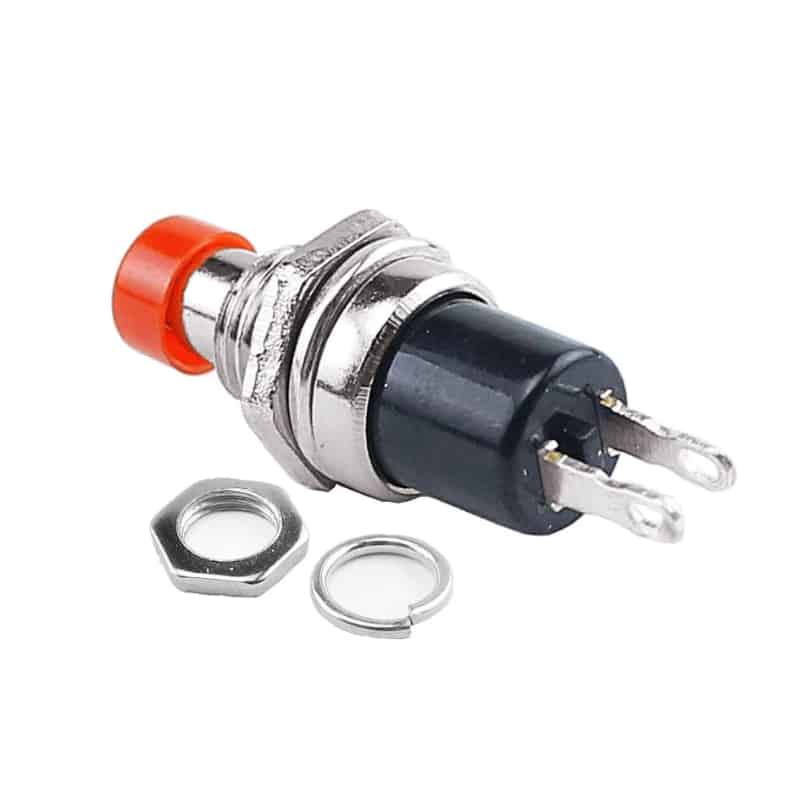 Mini Push Button Switch - Black or Red - NO or NC Contacts